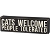 Cats Welcome Box Sign - Wood