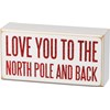 North Pole Box Sign - Wood, Glitter