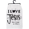 I Love Jesus But I Cuss A Little Kitchen Towel - Cotton