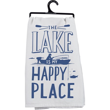 Kitchen Towel - Lake Is My Happy Place - 28" x 28" - Cotton