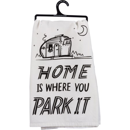 Kitchen Towel - Home Is Where You Park It - 28" x 28" - Cotton