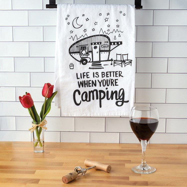 Life Better When You're Camping Kitchen Towel - Cotton