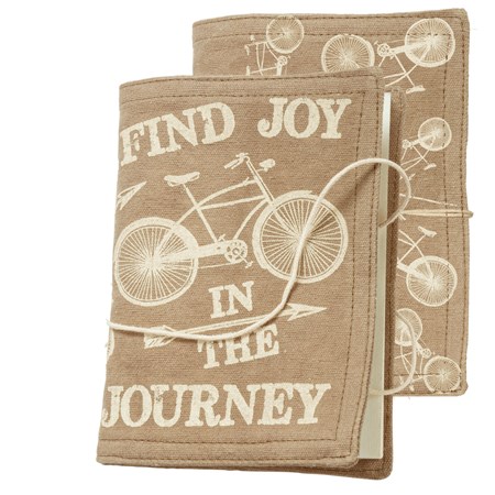 Journal - Find Joy In The Journey - 5" x 7" x 1" - Canvas, Paper