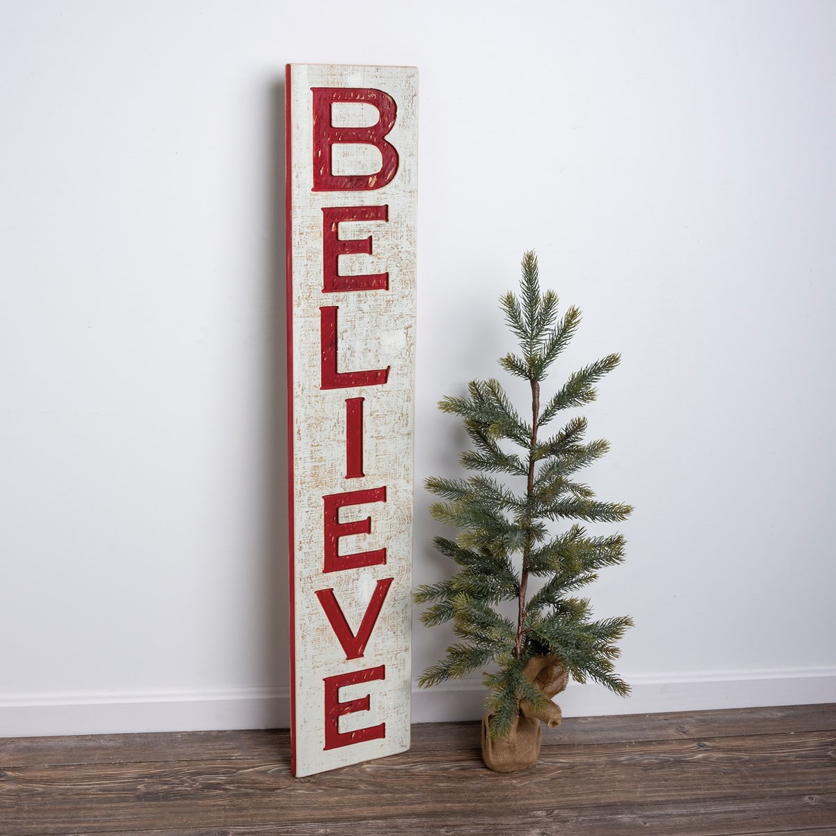 Believe Jumbo Carved Sign - Wood