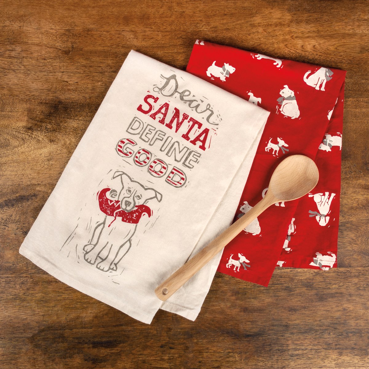 Dear Santa Define Good Kitchen Towel Set - Cotton