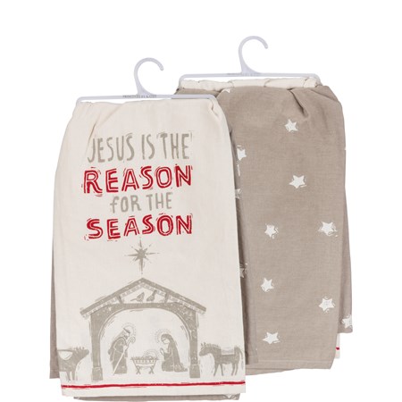 Kitchen Towel Set - Jesus Is The Reason  - 28" x 28" - Cotton