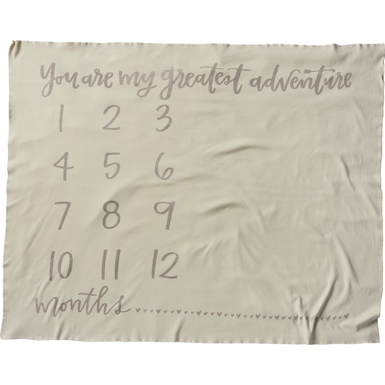 Milestone Blanket - You Are My Greatest Adventure - 42" x 36" - Cotton