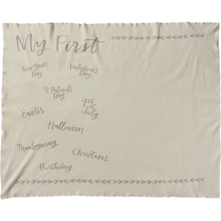 Milestone Blanket - My First - 42" x 36" - Cotton