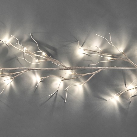 Birch Twig Lit Garland - 72" Long, 48 Lights, 16' Cord - Wire, Plastic, Cord 