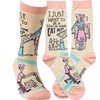 Socks - Be A Stay At Home Cat Mom - One Size Fits Most - Cotton, Nylon, Spandex