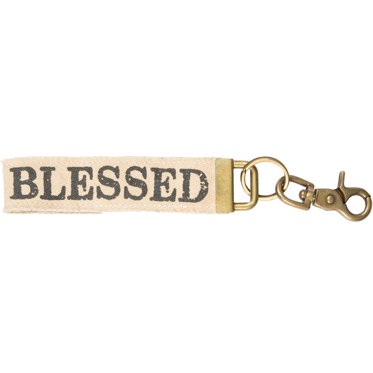 Keychain - Blessed - 8.75" x 1.50" - Canvas, Metal 
