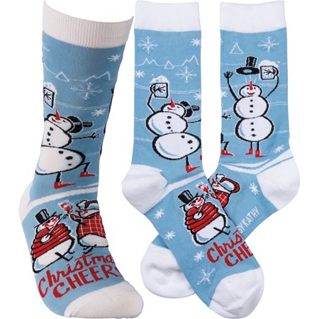 Socks - Christmas Cheer - One Size Fits Most - Cotton, Nylon, Spandex 