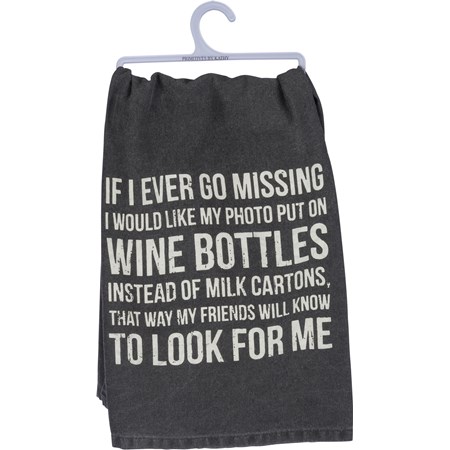 Wine Bottles Instead Milk Cartons Kitchen Towel - Cotton 
