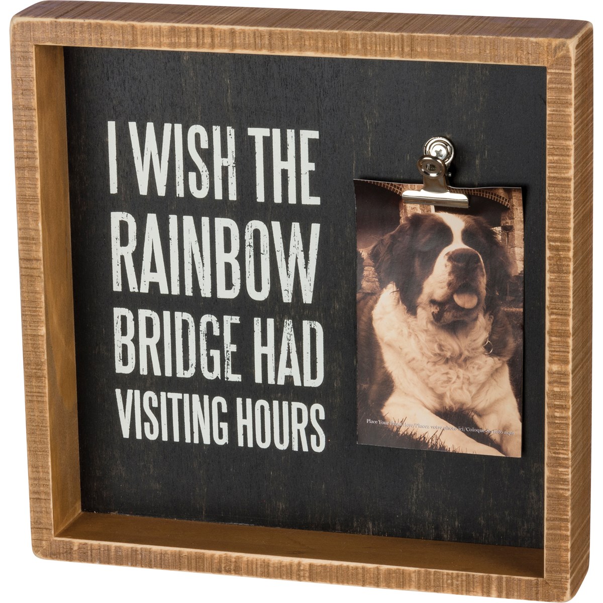 Inset Box Frame - I Wish The Rainbow Bridge - 10" x 10" x 2", Fits 4" x 6" Photo - Wood, Metal