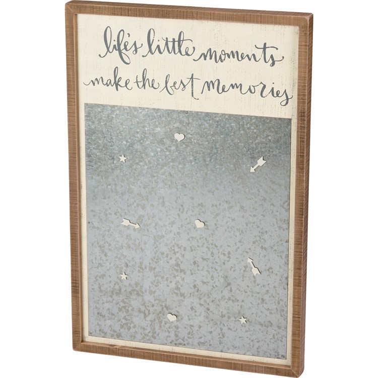 Magnet Board - Life's Little Moments Best Memories - 20" x 30" x 1.75", 9 Magnets Included - Wood, Metal, Magnet