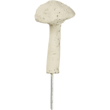 Toadstool Mushroom Garden Pick - Cement, Metal