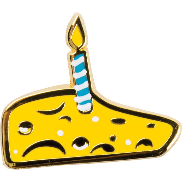 Got You This Cheesy Birthday Card Enamel Pin - Metal, Enamel, Paper