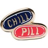Enamel Pin - Take A Chill Pill - Pin: 1" x 0.75", Card: 3" x 5" - Metal, Enamel, Paper