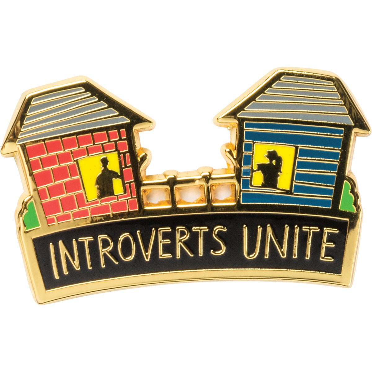 Introverts Unite! Enamel Pin - Metal, Enamel, Paper