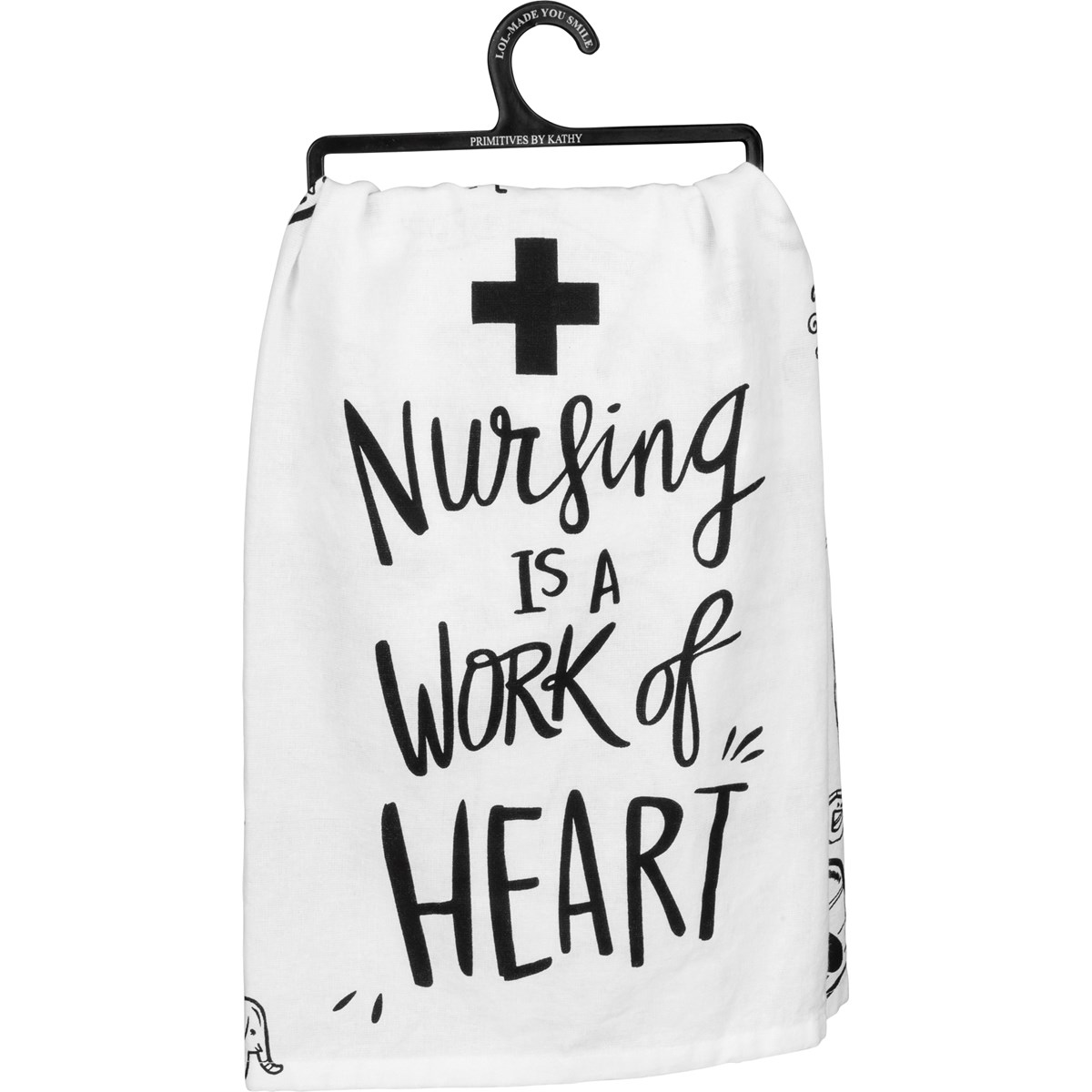 Kitchen Towel - Nursing Is A Work Of Heart - 28" x 28" - Cotton