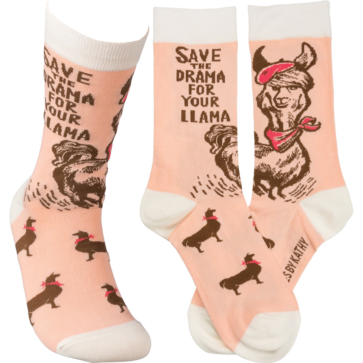 Save The Drama For Your Llama Socks - Cotton, Nylon, Spandex