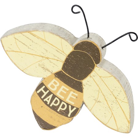 Bee Happy Chunky Sitter - Wood, Paper, Wire