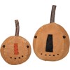 Orange Pumpkin Head Set - Cotton, Wood, Plastic