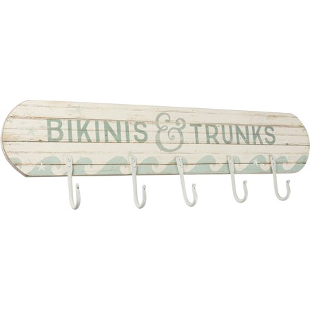 Bikinis & Trunks Hook Board - Wood, Paper, Metal
