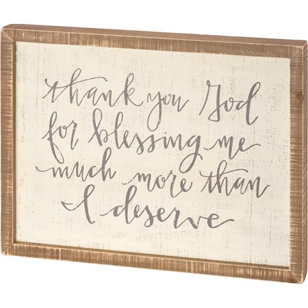 Inset Box Sign - Thank You God For Blessing Me - 18" x 14" x 1.75" - Wood