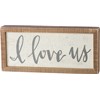 I Love Us Inset Box Sign - Wood