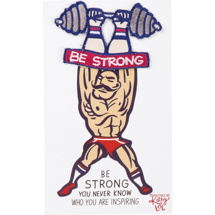 Patch - Be Strong You Are Inspiring - Patch: 2.50" x 1.75", Card: 3" x 5" - Fabric, Cotton, Paper