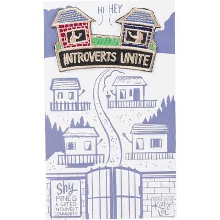 Patch - Introverts Unite - Patch: 2.50" x 1.50", Card: 3" x 5" - Fabric, Cotton, Paper
