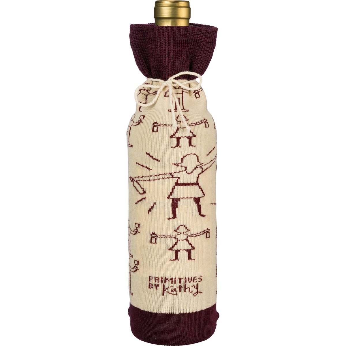 Bottle Sock - Don't Let Friends Wine Alone - 3.50" x 11.25", Fits 750mL to 1.5L bottles - Cotton, Nylon, Spandex