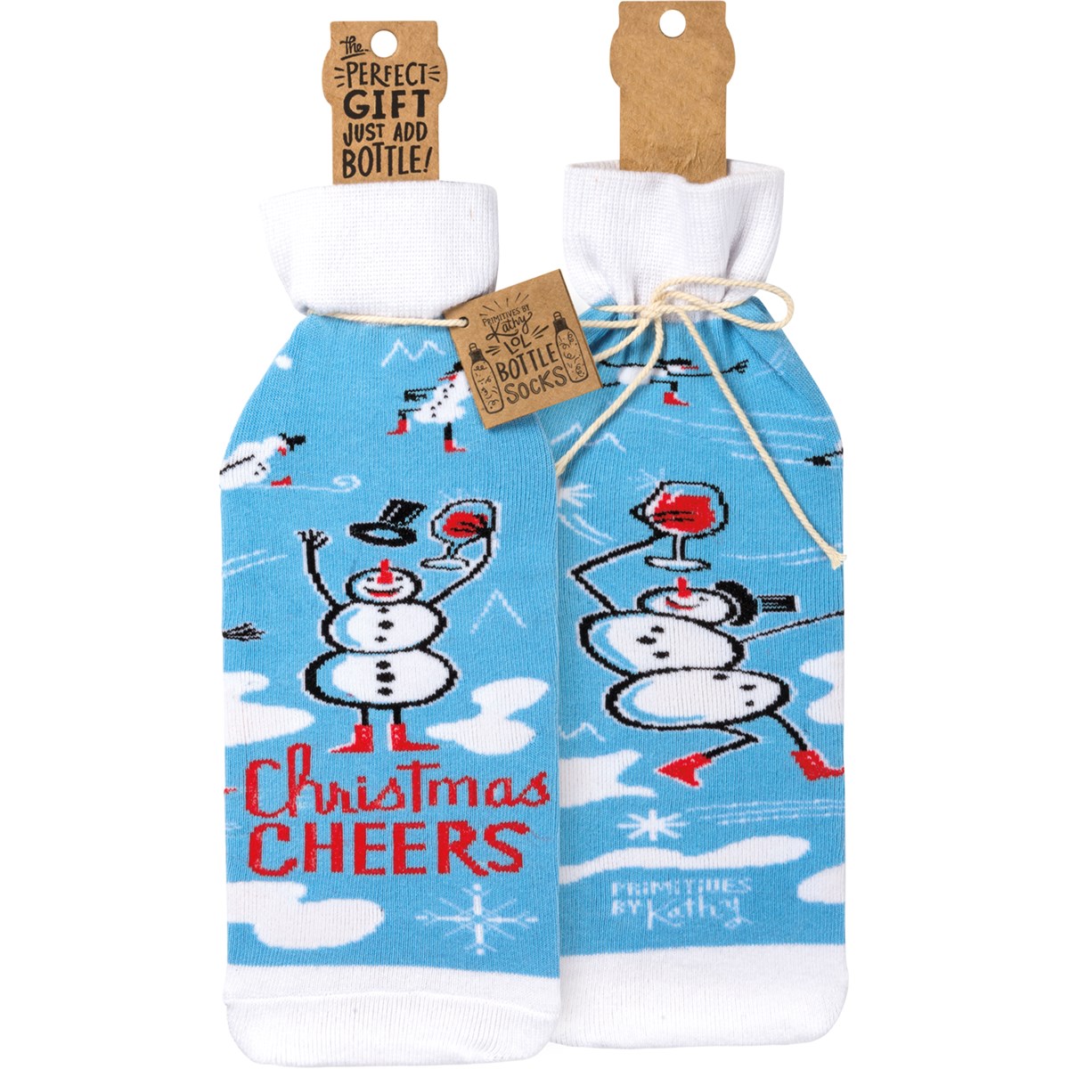 Christmas Cheers Bottle Sock - Cotton, Nylon, Spandex