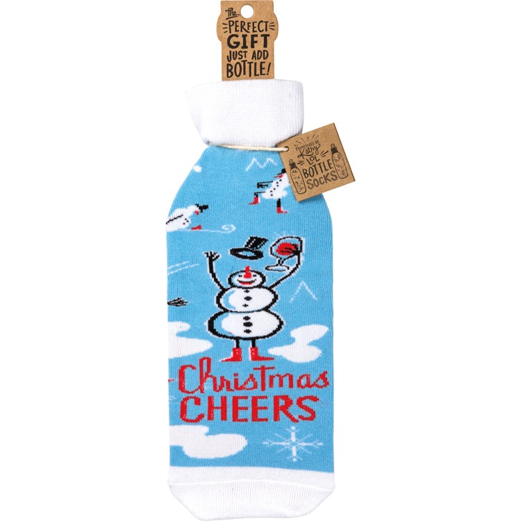 Christmas Cheers Bottle Sock - Cotton, Nylon, Spandex