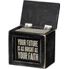 Words Of Wisdom - Faith - 3.75" x 3.50" x 2.25" - Wood, Paper, Metal