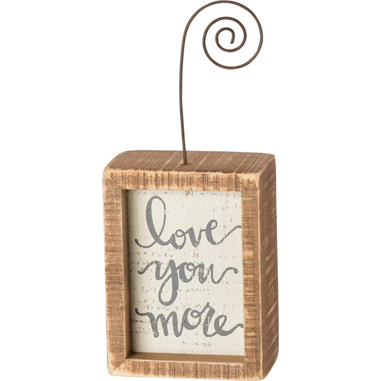 Love You More Inset Photo Block - Wood, Wire
