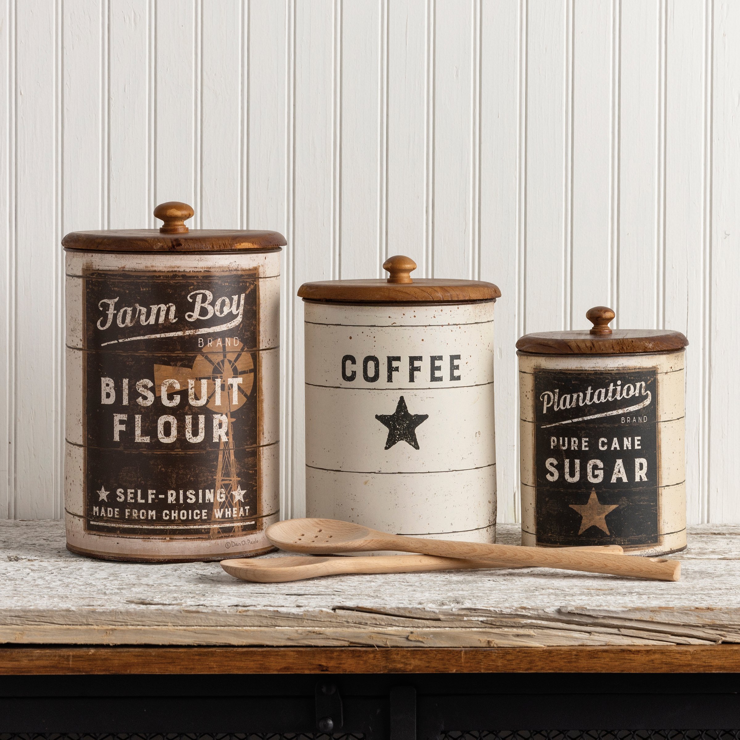 noonberry canister sets for kitchen counter, farmhouse canisters