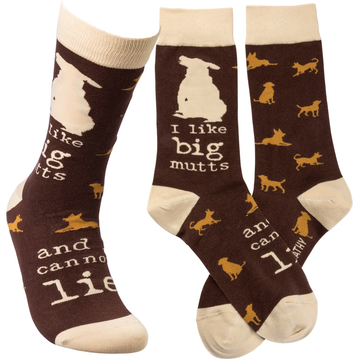 Socks - I Like Big Mutts And I Cannot Lie - One Size Fits Most - Cotton, Nylon, Spandex