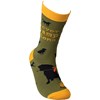 Socks - Never Camp Alone - One Size Fits Most - Cotton, Nylon, Spandex
