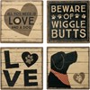 All You Need Is Love And A Dog Coaster Set - Stone, Metal, Cork