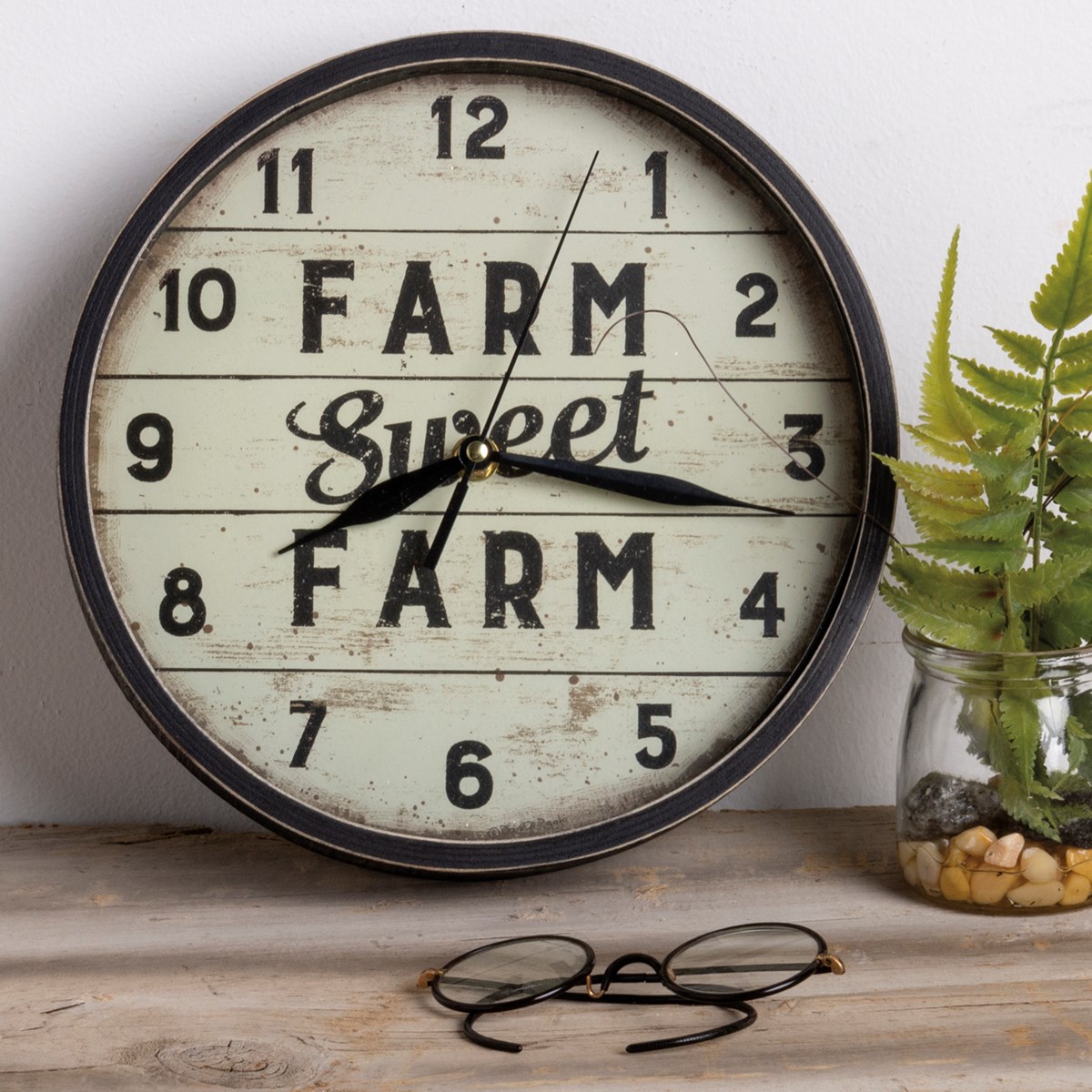 Farm Sweet Farm Clock - Wood, Paper, Metal