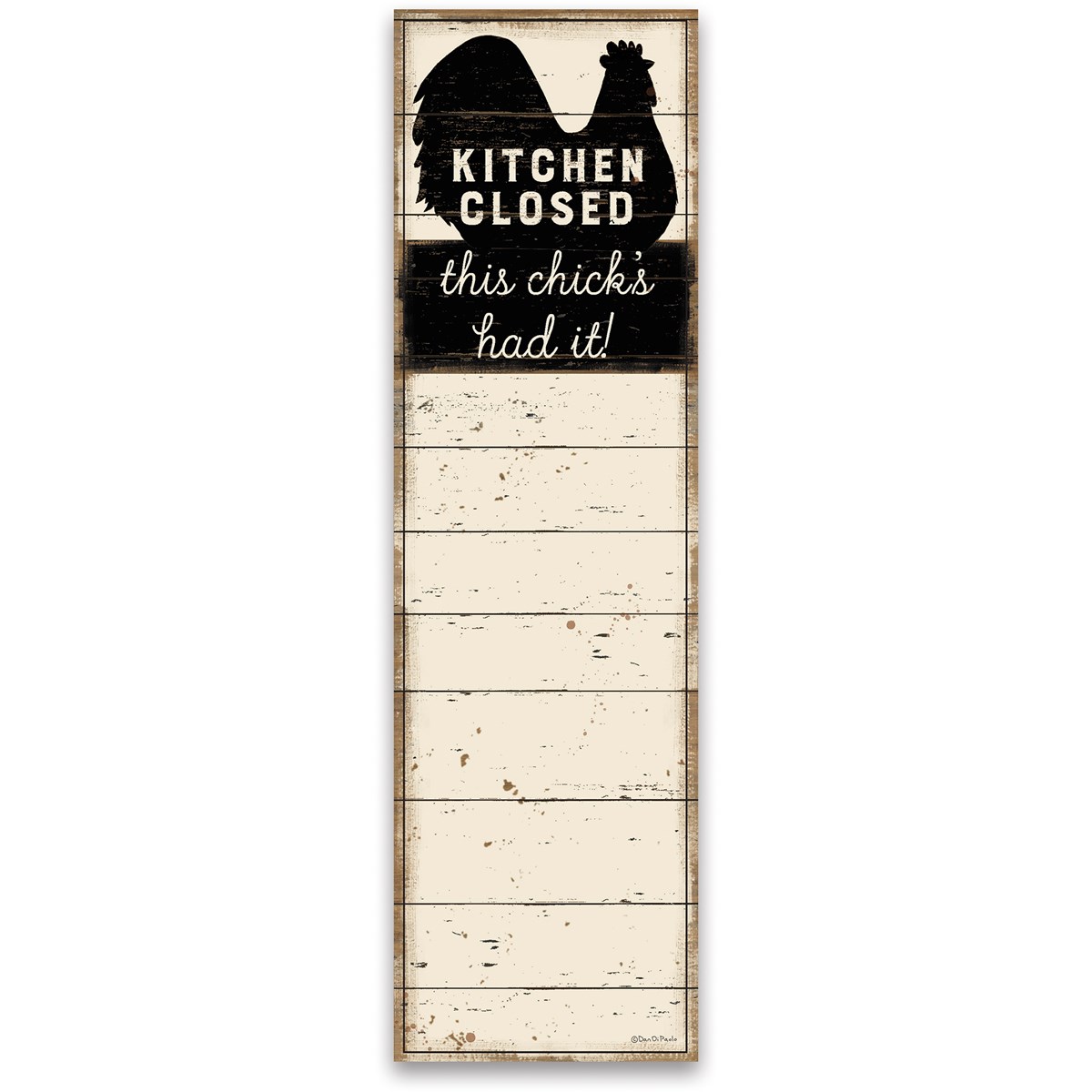 List Notepad - Kitchen Closed This Chick's Had It - 2.75" x 9.50" x 0.25" - Paper, Magnet