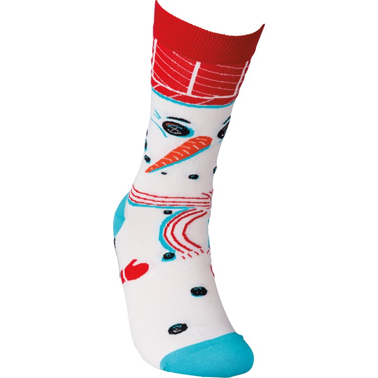 Snowman Socks - Cotton, Nylon, Spandex