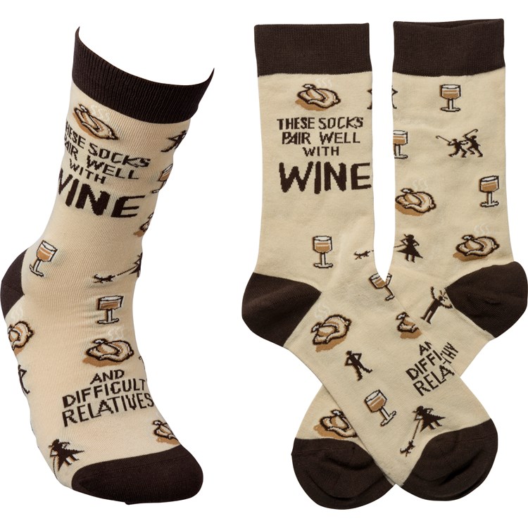 These Socks Pair Well With Wine Socks - Cotton, Nylon, Spandex