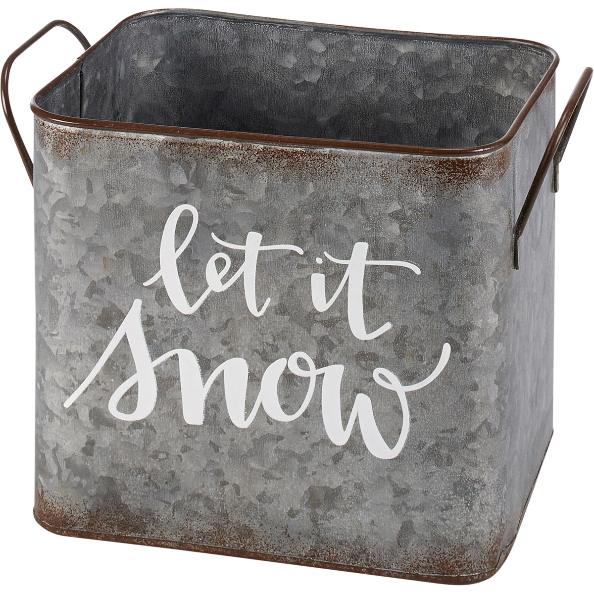 Let It Snow Warm Winter Wishes Bin Set - Metal