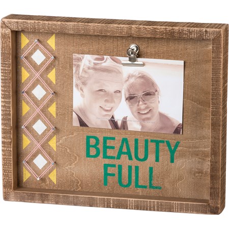 Inset Box Frame - Beauty Full - 12" x 10" x 2", Fits 6" x 4" Photo - Wood, Metal, String
