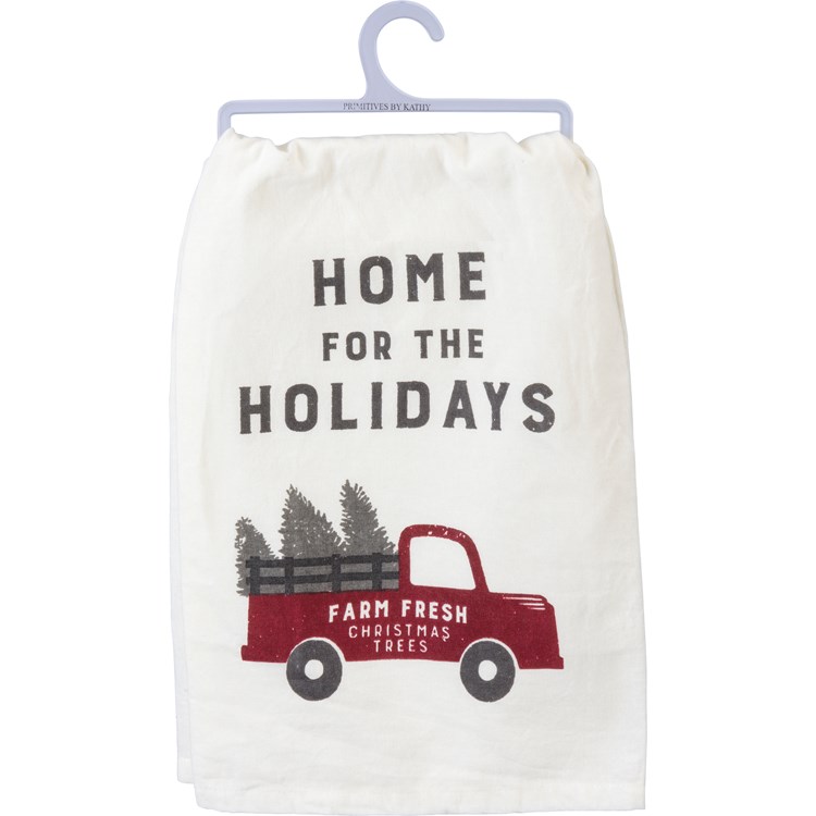Rustic Home For The Holidays Kitchen Towel - Cotton