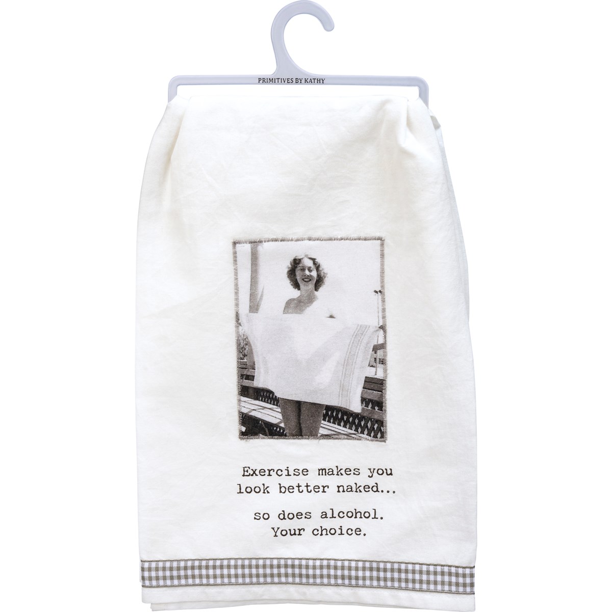 Exercise Makes You Better Naked Kitchen Towel - Cotton