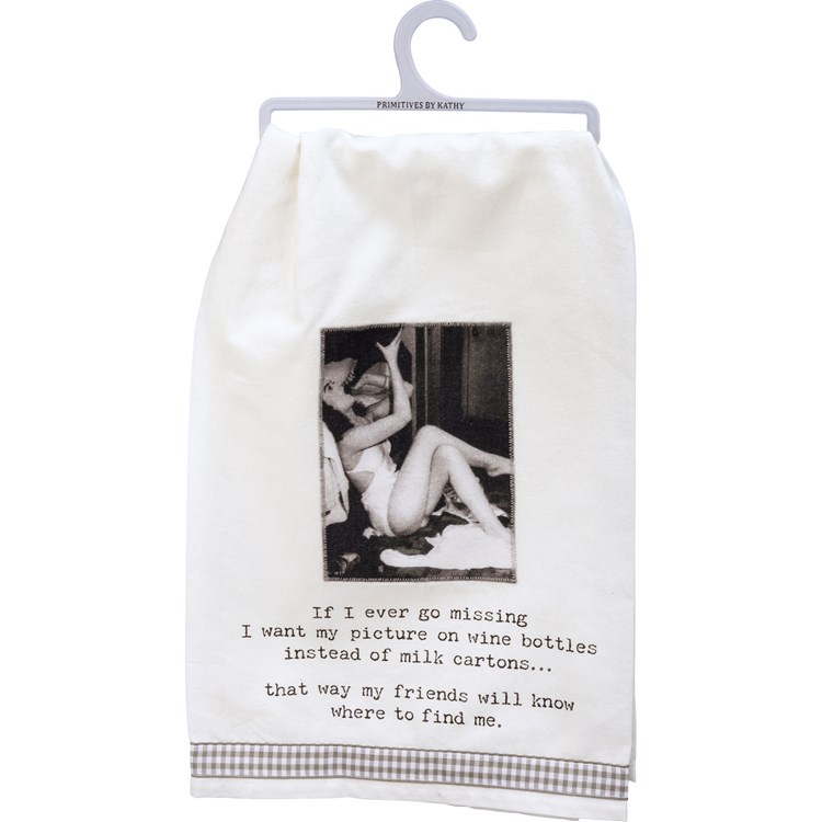Friends Will Know Where To Find Me Kitchen Towel - Cotton, Ribbon